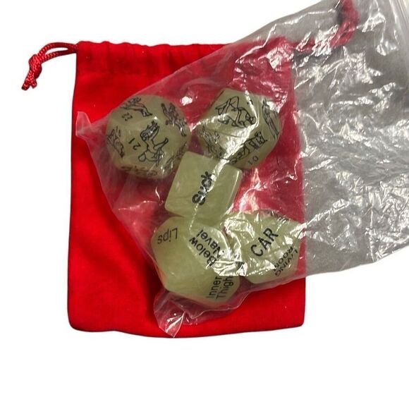 Adult Dice 5 Pcs Dice for Couples Naughty Game Set Glow in Dark w Dustbag NEW - Picture 2 of 2
